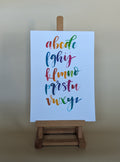 Alphabet – Rainbow Cursive Lower-case (A4)