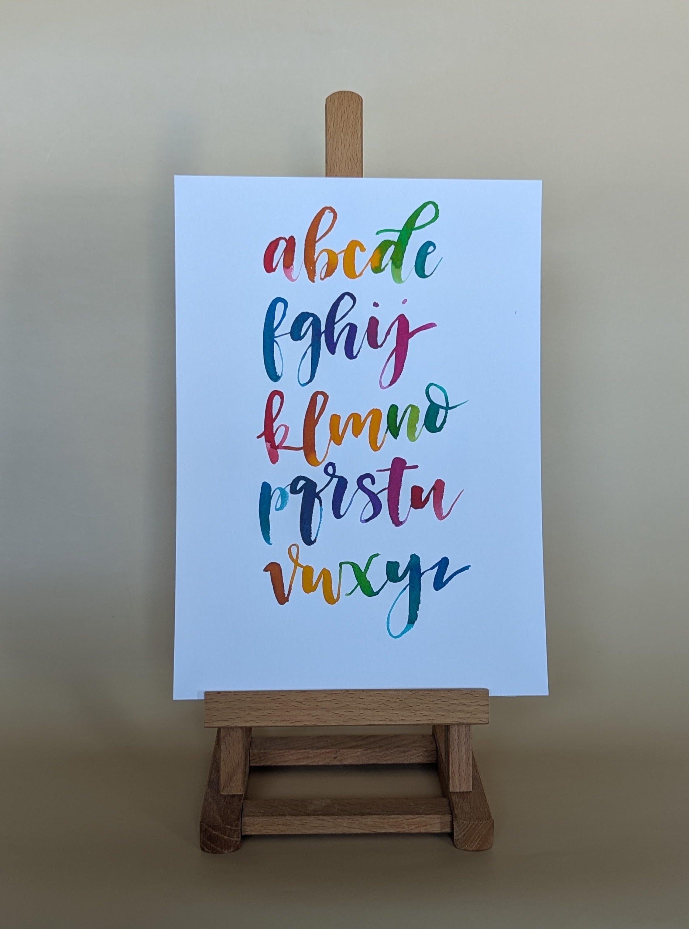 Alphabet – Rainbow Cursive Lower-case (A4)