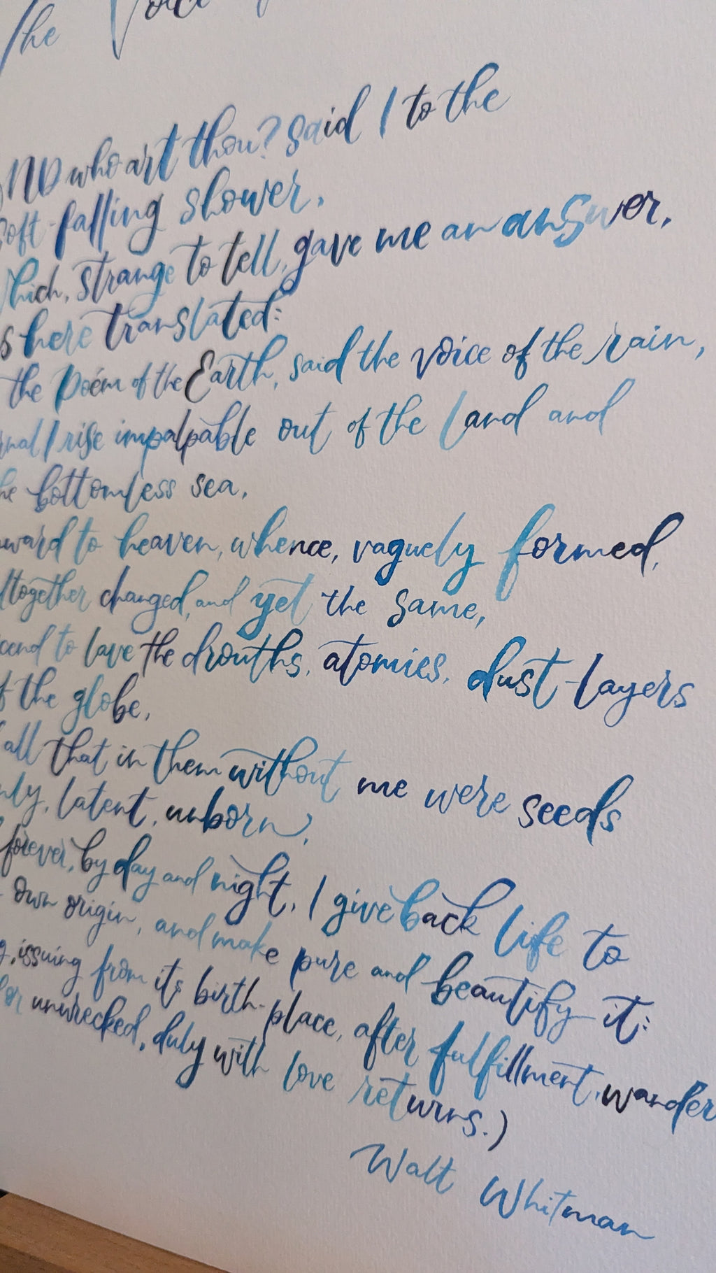 The Voice of the Rain – Walt Whitman (A3)