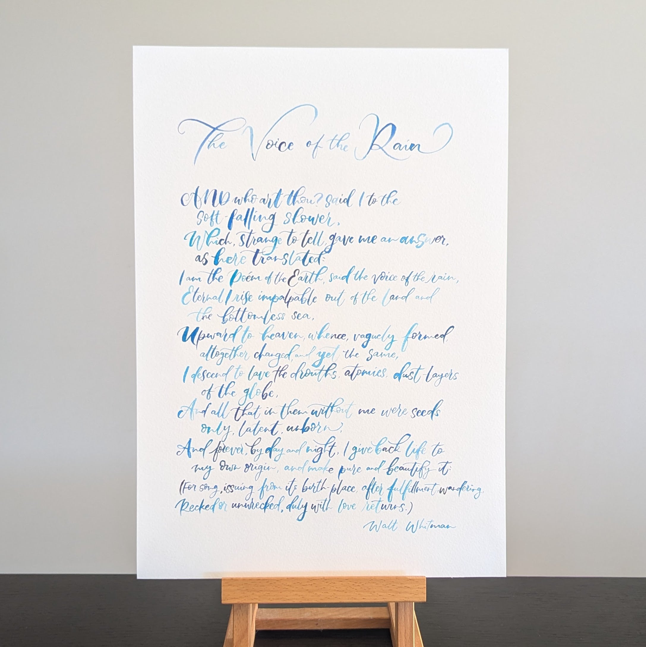 The Voice of the Rain – Walt Whitman (A3)