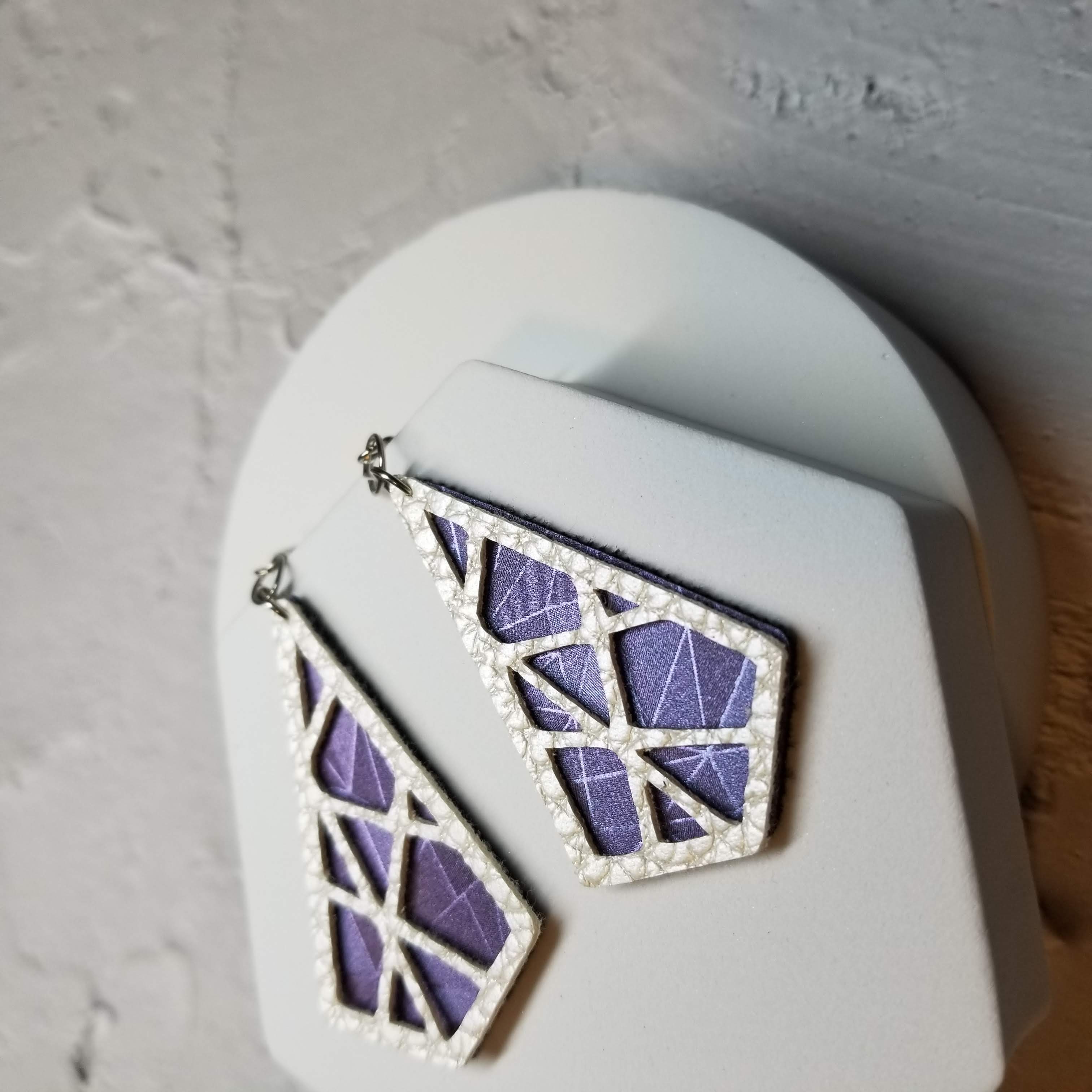Purple Geometric Earrings