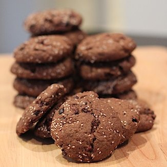 Dairy-free double choc-chip coconut & chia cookies | Recipe