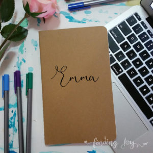 Personalised Kraft Brown Moleskine journal with hand-painted name on cover AU$20-$25