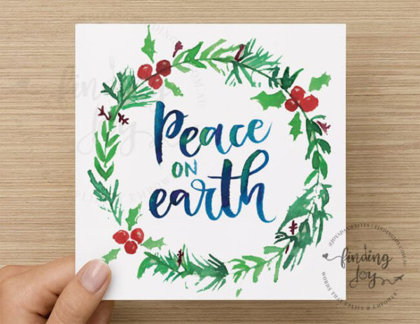 Peace on earth | Watercolour Bible Card | Limited Edition Design 2019